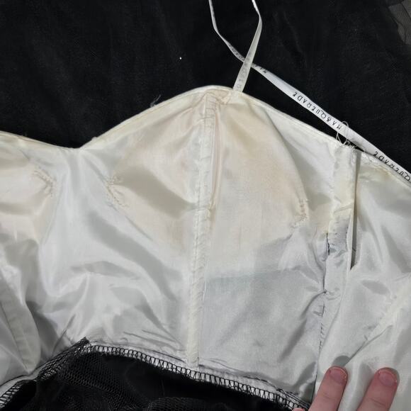 Masqurade Womens Beaded Rhinestone Mini Layered Frilly Ethereal Dress Prom HOCO - Picture 7 of 8